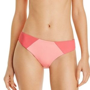Peixoto Issa Flamingo Pink Ribbed Bikini Bottom, L